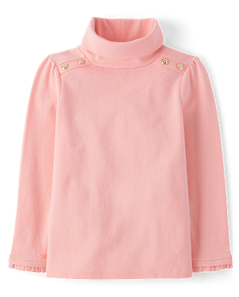 Top Niña De Cuello Alto Con Botones - Little Essentials