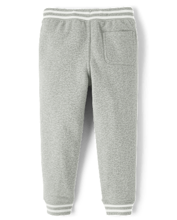 Boys Striped Cuff Fleece Jogger Pants - Little Essentials