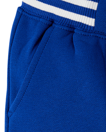 Boys Striped Cuff Fleece Jogger Pants - Little Essentials