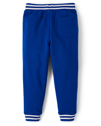Boys Striped Cuff Fleece Jogger Pants - Little Essentials