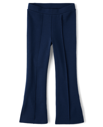 Girls Pintuck Ponte Flare Jeggings - Little Essentials