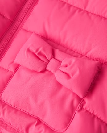 Girls Quilted Bow Puffer Vest - Little Essentials