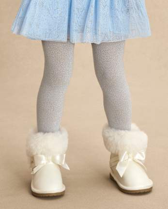 Girls Glitter Tights 2-Pack - Royal Christmas