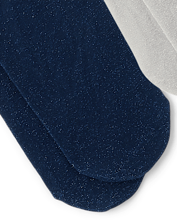 Girls Glitter Tights 2-Pack - Royal Christmas