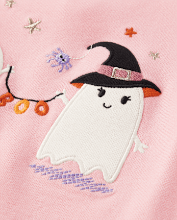 Top Niña Fantasma Bordado - Halloween