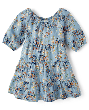 Robes à plusieurs niveaux en flanelle florale Fille - Country breloque