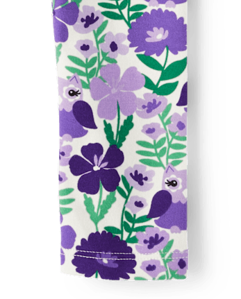 Girls Floral Owl Leggings - Classroom Cutie