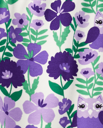 Girls Floral Owl Leggings - Classroom Cutie