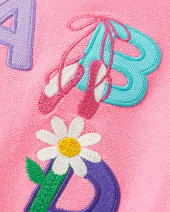 Haut tulipe brodé avec lettres pour fille - Classroom Cutie