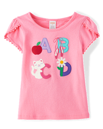 Haut tulipe brodé avec lettres pour fille - Classroom Cutie