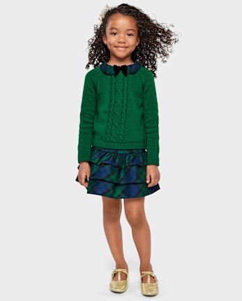 Girls Plaid Tiered Skirt - All Dressed Up