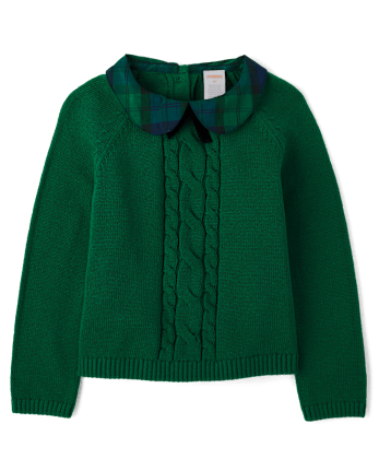 Girls Bow Cable Knit Sweater - All Dressed Up