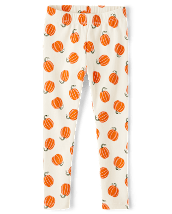 Girls Pumpkin Leggings - Autumn Adventures