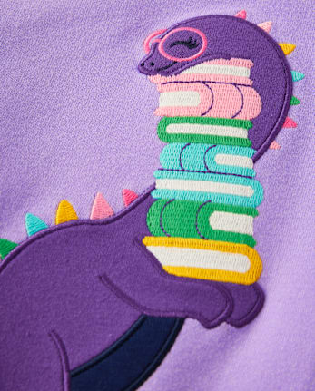 Haut brodé pour livre Dino pour fille - Classroom Cutie