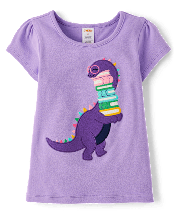 Haut brodé pour livre Dino pour fille - Classroom Cutie