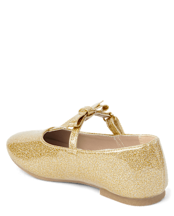 Girls Glitter T Strap Ballet Flats - All Dressed Up