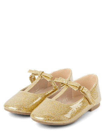 Girls Glitter T Strap Ballet Flats - All Dressed Up