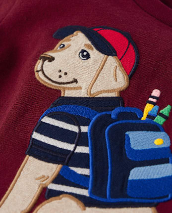 Mochila con perro bordado para niño - Classroom Cutie