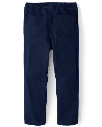 Boys Poplin Pull On Pants - Little Essentials