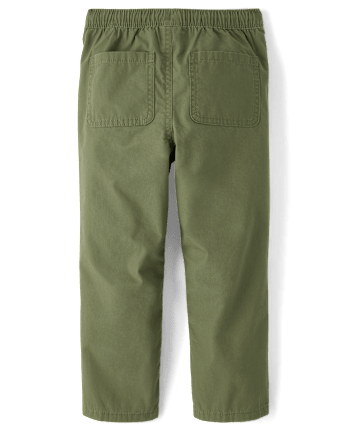 Boys Poplin Pull On Pants - Little Essentials