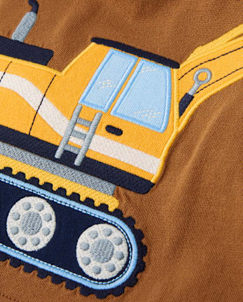 Boys Embroidered Construction Layered Top - Country Charm