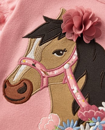 Top Niña Caballo Bordado - Country Charm