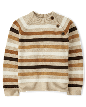 Boys Striped Button Sweater Country Charm H t straw