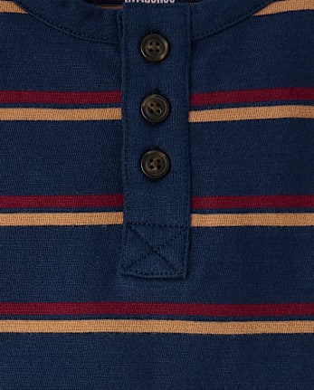 Boys Striped Henley Top - Classroom Cutie