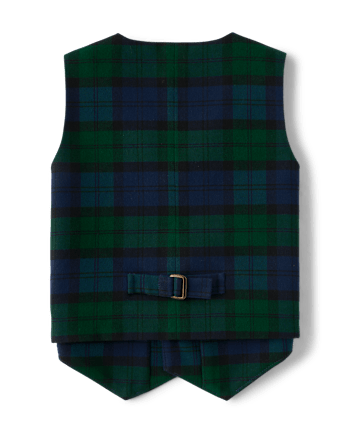 Boys Plaid Suit Vest - All Dressed Up