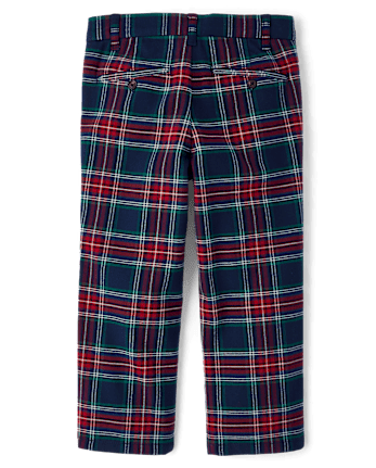 Boys Plaid Dress Pants - Royal Christmas