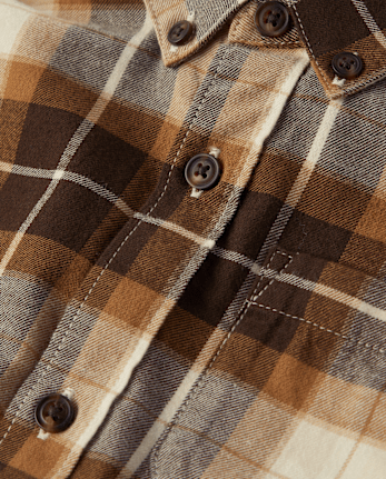 Boys Plaid Button Up Shirt - Country Charm