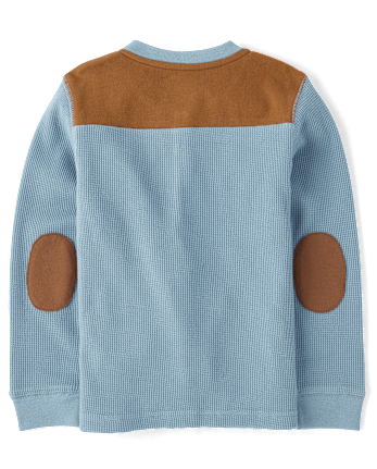 Camiseta térmica Henley con bloques de colores para niños - Little Essentials