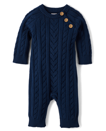 Baby Boys Cable Knit Sweater Romper - Homegrown by Gymboree