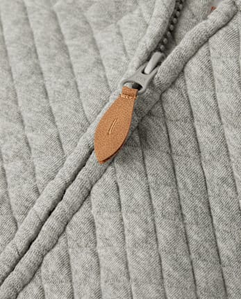Boys Quilted Zip Up Hoodie - Little Essentials