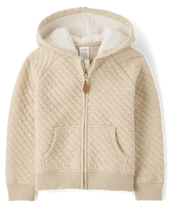Boys Quilted Zip Up Hoodie - Little Essentials