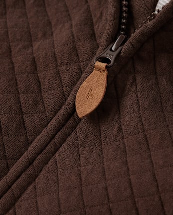 Boys Quilted Zip Up Hoodie - Little Essentials