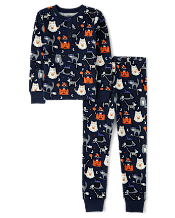 Boys Halloween Henley Snug Fit Cotton Pajamas - Gymmies
