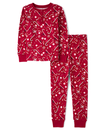 Pyjama en coton ajusté Henley Candy Cane pour enfants - Gymmies