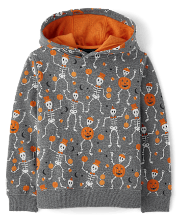Boys Skeleton Fleece Hoodie - Halloween