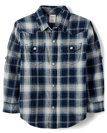 Boys Plaid Button Up  Shirt - Country Charm