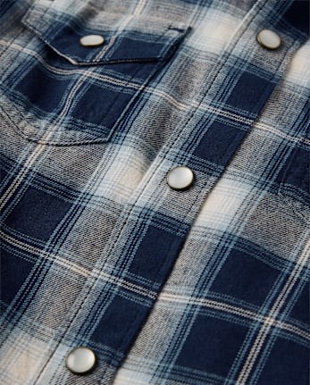 Boys Plaid Button Up  Shirt - Country Charm