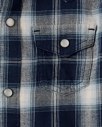 Boys Plaid Button Up  Shirt - Country Charm