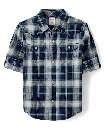 Boys Plaid Button Up  Shirt - Country Charm