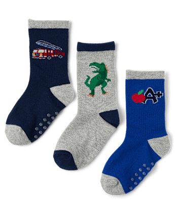 Paquete de 3 calcetines con diseño de dinosaurios para niños - Classroom Cutie