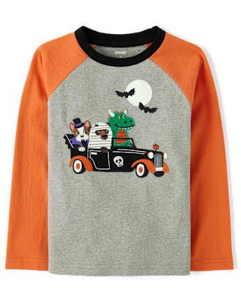 Haut superposé brodé pour garçon - Halloween