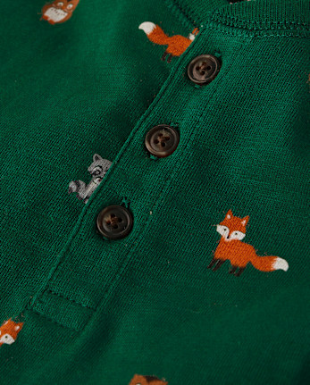 Camiseta henley Fox para niños - Aventuras de otoño