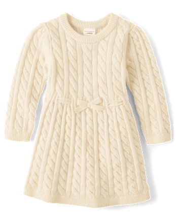 Baby Girls Long Sleeve Cable Knit Sweater Dress Homegrown by Gymboree H T VANILLA Gymboree