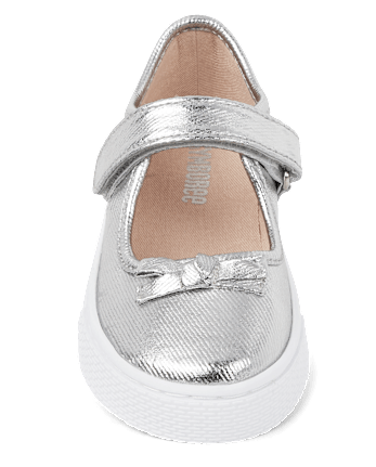 Girls Metallic Bow Mary Jane Shoes - Classroom Cutie