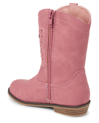 Girls Embroidered Butterfly Cowgirl Boots - Country Charm