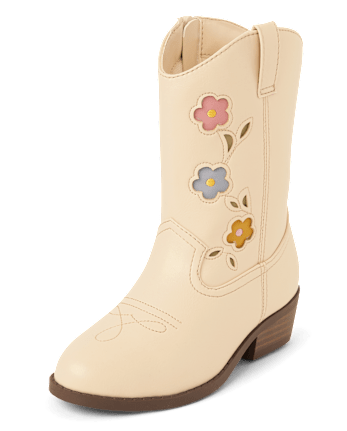 Girls Embroidered Floral Cowgirl Boots - Country Charm